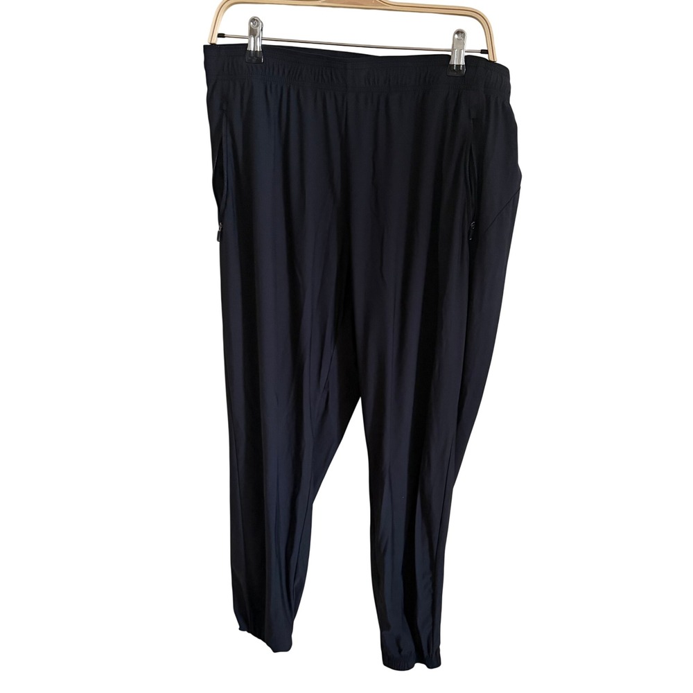 Baleno Black Lightweight Athletic Jogger Pants Zipper Pockets Training XL